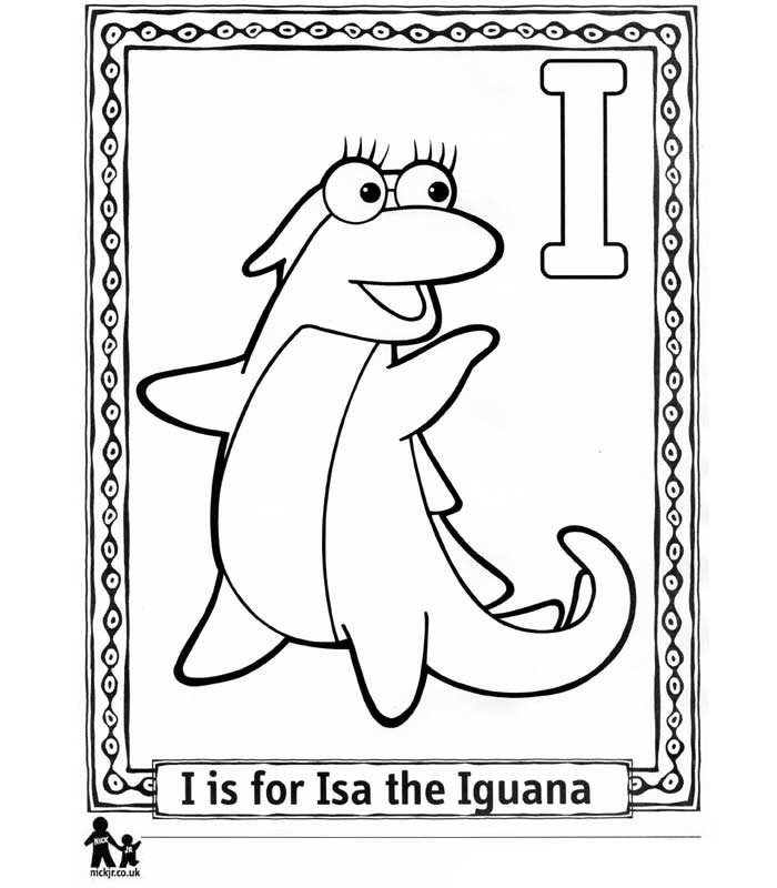 Print I Iguana = Leguaan kleurplaat